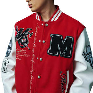 Personnalisé Nouveaux Hommes Laine Corps En Cuir Manches Brodé Chenille Patches Varsity Jacket Letterman Baseball College Jacket - Product Image 3