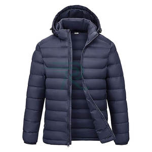 Fabricant personnalisé hommes chaud hiver brillant matelassé doudoune coupe-vent rembourré épais noir à capuche bulle rembourré veste - Product Image 1