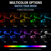 Kit d'éclairage d'ambiance pour voiture Acrylic Symphony 12V 3-5W RGB, contrôle par application, synchronisation musicale, décoration intérieure, logo personnalisé OEM