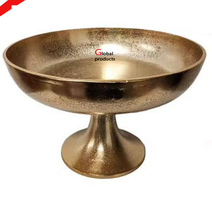 Offre spéciale, bol de service en aluminium et métal fini argent avec support au design d'oiseau doré pour restaurant et bar d'hôtel - Product Image 4