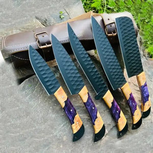 Juego de Cuchillos de Cocina Burraq Profesionales Hechos a Mano, 5 Piezas, Ecológicos, Aptos para Lavavajillas, Ambidiestros, de Acero al Carbono - Product Image 3