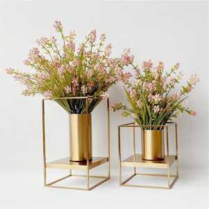 Florero de Hierro Dorado Moderno de Lujo, Forma de Lágrima, Decoración del Hogar, Centro de Mesa para Bodas, Maceta - Product Image 4