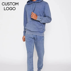 Vente chaude Ensemble de survêtement pour homme à capuche en coton 100% de qualité supérieure, style vintage, lavage à l'acide, vente en gros d'usine - Product Image 1