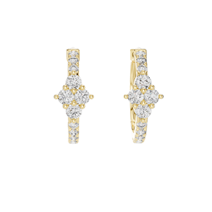 Boucles d'oreilles créoles en diamant de laboratoire 0,536 CT pour femmes, clarté VVS-VS EF, or 18 carats, 14 carats, 10 carats et argent 925, moissanite - Product Image 2
