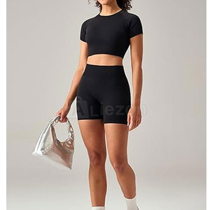 Entraînement femmes Yoga haut et short ensemble séchage rapide vêtements de sport femmes Yoga haut et short pour l'exercice - Product Image 6