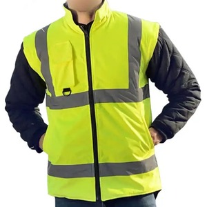 แจ็กเก็ตนิรภัยสะท้อนแสงสีเหลืองมะนาวสำหรับใส่ทำงาน - Product Image 3