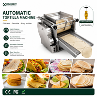Presse à tortillas de maïs motorisée en acier inoxydable de qualité alimentaire, haute capacité, pour coques de tacos, formes personnalisées et pains plats à base de céréales