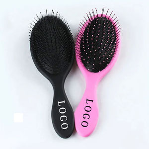 Cepillo para extensiones de cabello, bolsillo ovalado, Mini cerdas de jabalí de viaje, impermeable, desenredante, grueso, fino, rizado, recto, largo, corto - Product Image 1