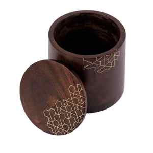 Bol à fruits de rangement rond en bois avec Base en métal solide bureau cuisine bol de service décor de stockage de bureau fait à la main 2023 - Product Image 6