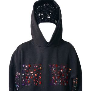 Fabricantes de Ropa con Capucha, Sudadera con Capucha Personalizada de Estilo Urbano, Unisex, Lavado Vintage, con Pedrería para Hombre - Product Image 1