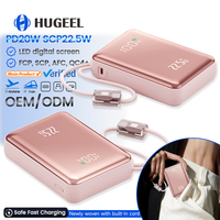 Toptan 20000mAh Powerbank 20W Hızlı Şarjlı Harici Batarya Type-C Kablolu 10000mah Taşınabilir Powerbank Telefon ve Tablet için