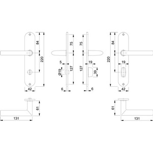 Stockholm E1140Z/302 Stainless Steel F69 SK/OL 78 mm DIN Left/Right HOPPE Long Plate Set for Blinds <b>Shades</b> & Shutters - Product Image 3