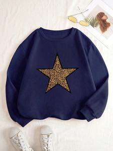 Sudadera con Capucha para Mujer, de Invierno, Estampada, de Felpa, Transpirable, de Poliéster/Algodón, de Manga Larga, Holgada, Informal, Tejida, Cálida - Product Image 6