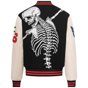 Chaqueta Varsity para Hombre con Bordado Chenille Personalizado, Cuello Alto, Color Personalizado, Impermeable, 100% Lana, para Invierno - Product Image 4