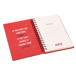 Carnet de réunion de bureau élégant Olivia International, format A5, couverture rigide, reliure spirale, papier personnalisé 80 g/m², 192 pages, aux meilleurs prix - Product Image 1