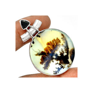 Dernière fabrication à la main en argent massif 925 Sterling Dendrite Agate pendentif lunette réglage incrustation technologie exclusive à vendre - Product Image 5