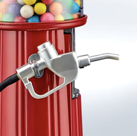 Distributeur de friandises de style pompe à essence Kwang Hsieh 21 pouces en alliage d'aluminium rouge et verre, capacité de 1 à 10 L