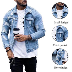 Veste en jean éco-responsable Flyingkick Enterprises pour homme, style streetwear hip-hop décontracté, nouvelle collection automne-hiver 2025, coupe slim - Product Image 2