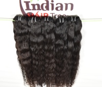 Cheveux humains noirs indiens bruts, ondulés profonds, en vrac, pour tressage, traitement double ondulé profond, sans traitement en machine, pour tissage, vente en gros