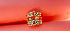 Anillo de latón antideslustre chapado en oro de 18 quilates, joyería de alta moda de estilo clásico para fiestas, varias ocasiones, anillos impermeables - Product Image 2