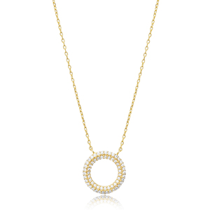 Collar de abalorio de forma redonda hueca CZ piedra al por mayor hecho a mano 925 joyería de plata esterlina - Product Image 3