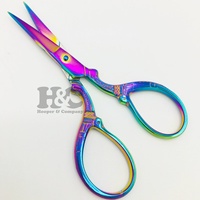 Ciseaux personnalisés Ciseaux de beauté en acier inoxydable pour le soin des ongles Lames droites et incurvées Ciseaux à logo à pointe pointue Pochette en PVC