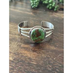 Navajo Handmade Sonoran Mountain Turquoise & Sterling <b>Silver</b> Fashion <b>Cuff</b> <b>Bracelet</b> - Product Image 1
