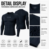 T-shirt de compression à manches longues pour homme, respirant, couche de base, haut de performance pour l'entraînement, le golf et les sports, personnalisable OEM, marque privée