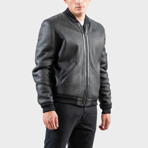 Veste en cuir de haute qualité pour hommes, design OEM, vêtements décontractés, logo personnalisé, grandes tailles. - Product Image 2