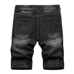 Pantalones Cortos Vaqueros de Mezclilla para Hombre, Talla Grande, Casuales, Negros, de Punto, Forrados, Ligeros, Transpirables, Rotos, 50% Algodón, 50% Poliéster - Product Image 5