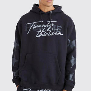 Chándal de algodón de invierno para hombre, el mejor producto, nuevo diseño, parches bordados con estampado apilado, chándales de talla grande de lana - Product Image 3