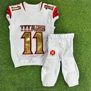 Uniformes de football américain personnalisables, respirants, à séchage rapide, antibactériens, à manches courtes, 100% polyester, taille plus - Product Image 3