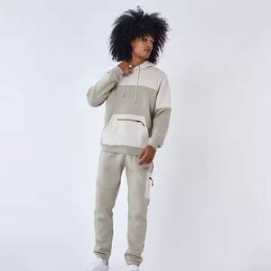 Men's <b>Vintage</b> Winter <b>Tracksuits</b> 100% Cotton Acid Wash Hoodie and Sweatpants Set Printed Solid Sweat Suits - Product Image 1