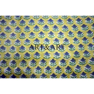 Tela de Algodón Estampada a Mano con Diseño Indio de Jaipur para Ropa de Mujer, Textiles para el Hogar, Accesorios y Bolsos ART&ART High - Product Image 6