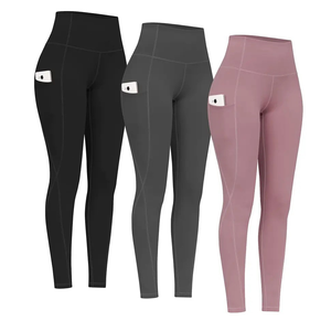 Leggings de yoga pour femmes 2025 de haute qualité, motif uni, en Spandex/Nylon, effet froncé aux fesses, couleurs personnalisables, logo, différentes tailles disponibles - Product Image 3