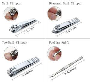 Kit de cuidado de uñas personalizado superventas de fábrica OEM juego de manicura de tijeras y cortaúñas profesional de calidad 8 Uds - Product Image 4