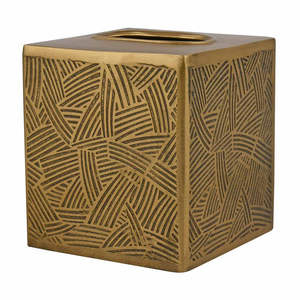 Dernière boîte à mouchoirs décorative moderne pour porte-boîte à mouchoirs en métal texturé or en laiton élégant porte-mouchoirs décoratif - Product Image 4