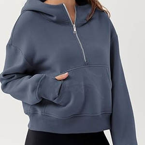 Latest Style Low Price Women Half <b>Zipper</b> Hoodies Long Sleeves Casual Wear Women Half <b>Zipper</b> Hoodies - Product Image 4
