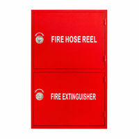 Armoire murale à double compartiment pour tuyau d'incendie et extincteur, en acier rouge, armoire de sécurité incendie KHi KHI-FC-02