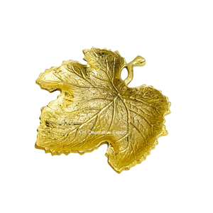 Assiette feuille d'or pour servir des noix et des bonbons Nouveau bol de service de chocolat pour dessert Plateau de table pour traiteur - Product Image 2