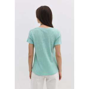 Camiseta Básica de Lino con Cuello en V - Product Image 5