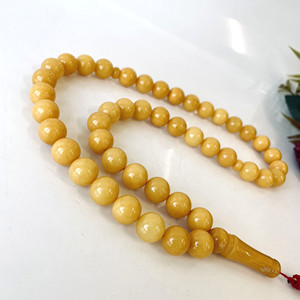 Perles de prière authentiques en ambre Butterscotch, chapelet fait main, 33 perles - Product Image 2