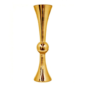 Florero de mesa de metal hecho a mano con acabado dorado, perfecto para almacenamiento de escritorio de oficina y decoración organizadora de flores de boda - Product Image 1