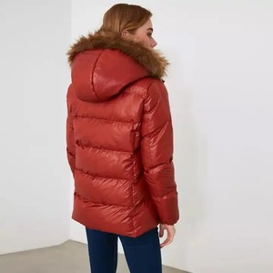 New Design Women's <b>Sheep</b> <b>Skin</b> Puffer <b>Jackets</b> Cotton Filled Black Color Bubble Street Wear OEM Winter High Quality - Product Image 2