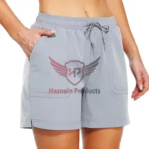 Short de sport respirant pour femmes, tissu athlétique à séchage rapide avec poche à logo pour le yoga en plein air, la course et l'exercice de gymnastique, nouvel arrivage - Product Image 1