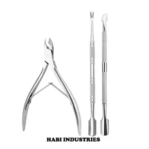 Customized hot sale nail art tools professional manicure set high quality stainless steel nail cuticle nipper with pusher beauty