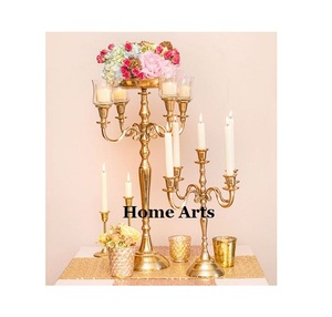 Candelabre en aluminium au design attrayant, 7 bras, décoration pour la maison, l'hôtel et les événements, centre de table, porte-bougie en vrac - Product Image 4