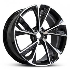 Jante en alliage d'aluminium monobloc à multiples rayons, finition noir brillant usiné, pour la mise à niveau de voitures particulières - Product Image 1