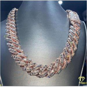 Venta caliente Baguette & Round Lab Grown Cadena de eslabones cubanos tachonados para hombres Moda urbana disponible a precio de fábrica - Product Image 3