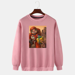 Oem logotipo personalizado francés Terry peso pesado sudadera Casual 3D impresión cuello redondo pulóver mujeres sudaderas con capucha sudadera - Product Image 4